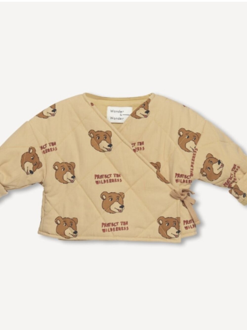 Wander & Wonder Baby Quilted Yellow Bear Print Jacket 6-12M